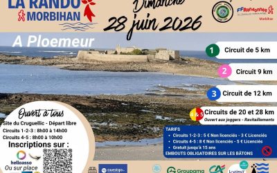 RANDONNÉE MORBIHAN DU DIMANCHE EUDI 28 JUIN 2026 – PLOOEMEUR
